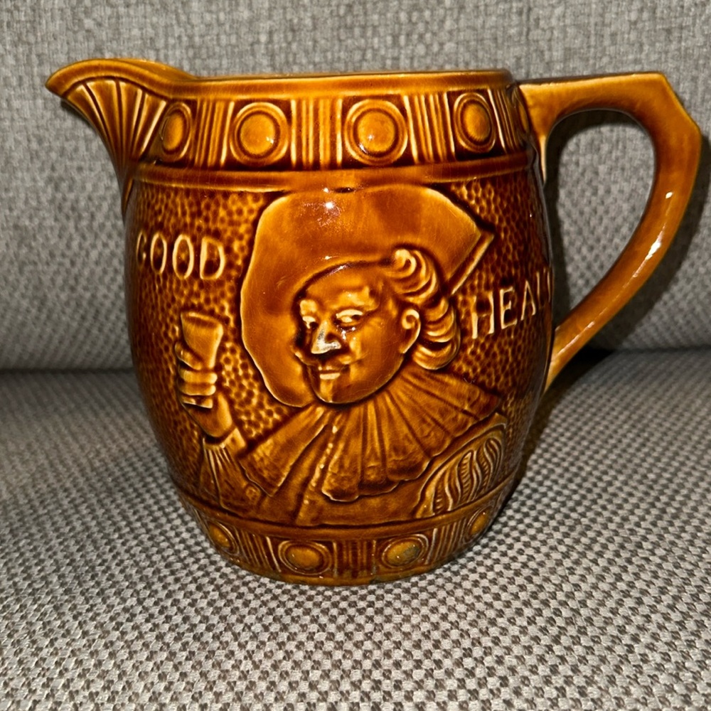 FALCON WARE Cavalier- Vintage Large “Good Health” Jug Made in England 6.5” Tall